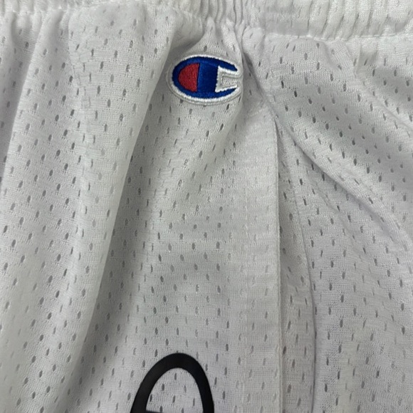 Boys Champion Vertical Script Shorts in White and Black, Sz. M - Picture 7 of 7